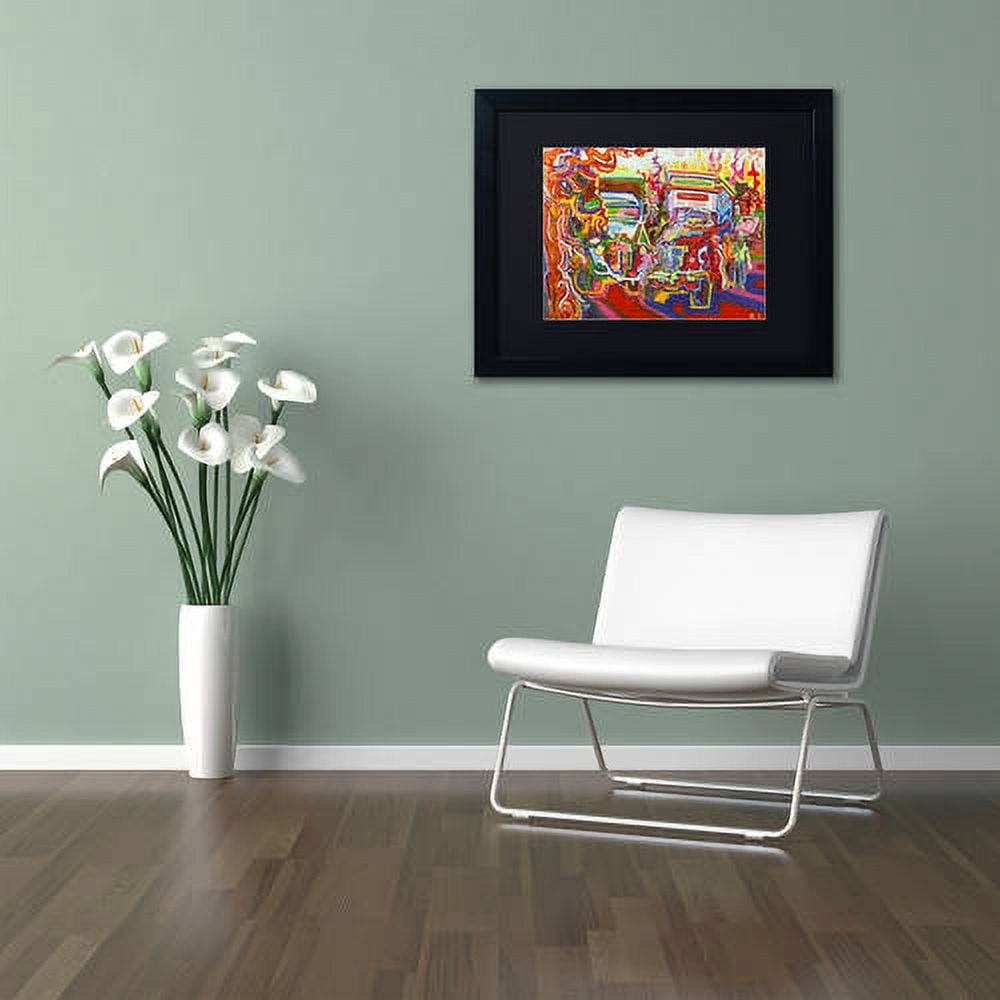 Trademark Fine Art "Trucks" Canvas Art by Josh Byer, Black Matte, Black Frame