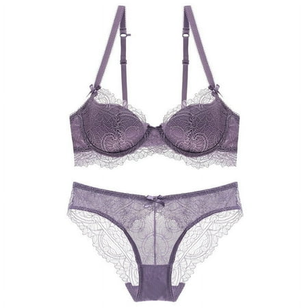 HHH New Cross Shoulder Strap Women s Sexy Lace Lingerie Comfortable Thin Cotton Cup Bra Soft Steel Ring Bra Set
