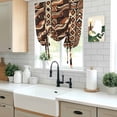 thumbnail image 5 of Retro Tribal Tie Up Curtains 45 Inches Long, Kitchen Window Curtains Over Sink, Middle Century Bohemia Minimalist Art Red Brown Small Window Curtains Balloon Curtains Valances for Bedroom 34"x45", 5 of 8