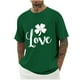 thumbnail image 1 of Blusas y camisas de manga corta con cuello redondo para hombre. Blusa de poliéster con hombros caídos y cuello redondo con estampado del Día de San Patricio., 1 of 3