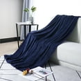 thumbnail image 3 of PiccoCasa All Season Soft Lightweight Flannel Fleece Blankets for Couch or Bed Twin XL Navy Blue, 3 of 7
