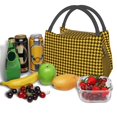 thumbnail image 3 of Balery Retro Yellow and Black Houndstooth Bolsa de Aislamiento Portátil – Bolsa de Almuerzo con Forro de Aluminio Mejorado, Funda Impermeable y Fácil de Limpiar para Picnic y Caja de Almuerzo, 3 of 6