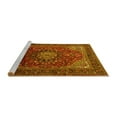 thumbnail image 2 of Ahgly Company Machine Washable Indoor Round Medallion Yellow Traditional Area Rugs, 7' Round, 2 of 4
