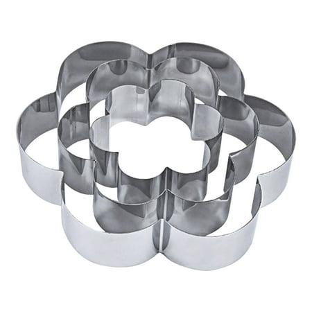 

Azhf New Arrivals 3pcs Stainless Steel Cake Mold Smooth Festival Easy Use Home Kitchen DIY Baking