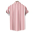 thumbnail image 5 of uublik Mens T-Shirts Short Sleeve Button-Up Striped Dress Shirts Summer Beach Shirt Red XXXL, 5 of 5
