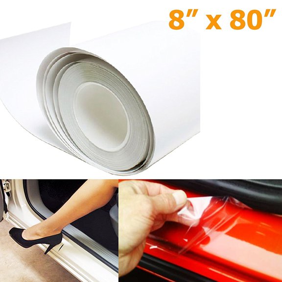 Xotic Tech 8" x 80" Clear Universal Door Sill Guard Paint Anti-Scratches Protection Film Vinyl Sheet