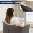 thumbnail image 6 of Modern Barrel Accent Chair Set of 2, Upholstered Fabric Armchair with Thick Cushion and Wood Legs, Cozy Reading Chair for Living Room Bedroom Small Spaces (Gray), 6 of 10