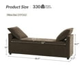 thumbnail image 3 of 59" Storage Bench Upholstered Bed End Foot Stool 2 Throw Pillows Bedroom Entryway Living Room Taupe, 3 of 7