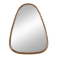thumbnail image 5 of Gzxs Rustic Wood Wall Mirror for Bathroom, Irregular Design Decorative Mirror Farmhouse Style for Living Room Entryway Bedroom Dresser, Brown, 30"x38", 5 of 6