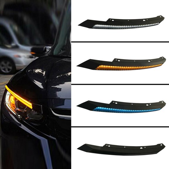 Miumaeov For Honda Civic 2016-2021 LED DRL Front Headlight Eyebrow Daytime Running Light L R