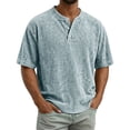 thumbnail image 2 of Guluxicc T Shirts for Men Button Short Sleeve Tops Trendy Summer Causal Outfit for Men, 2 of 8