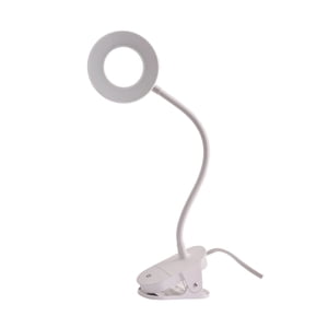 Mainstays LED Ring Light Gooseneck Clip Lamp, White