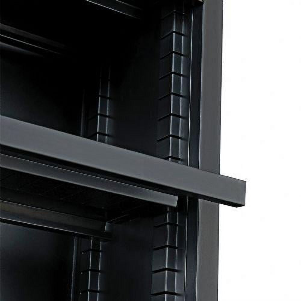All Steel Bookcase 36" W x 12" D x 60" H Black 5 Openings