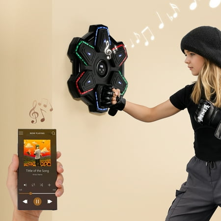 Colorful LED Music Punching Machine - Bluetooth Boxing Trainer for Adults, Ideal for Home & Office