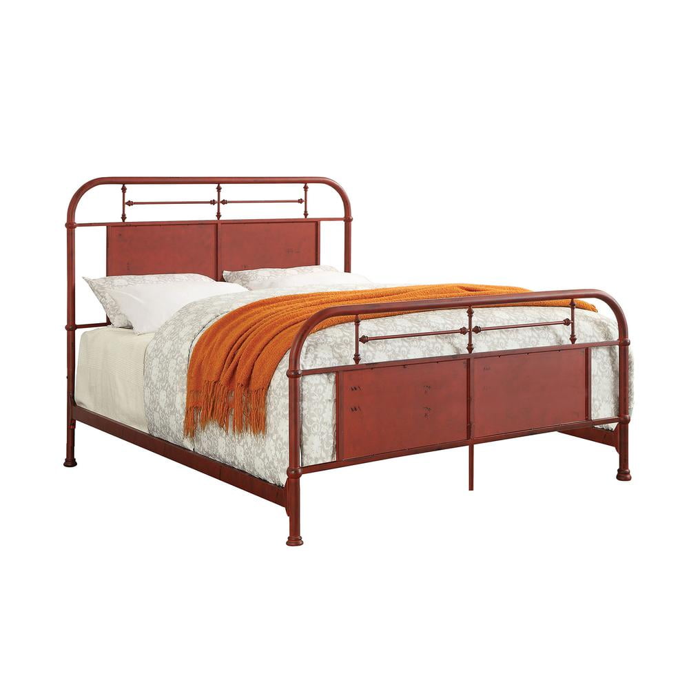 Style Metal California King Bed With Spindle Accents Red Style Metal California King Bed With Spindle Accents Red Com