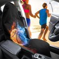 thumbnail image 4 of Chririnla Front Bucket Seat Protector Machine Washable Microfiber, Compatible with Van Truck Seat, for Cars Trucks SUVs, Fire Ice Basketball, 4 of 7