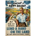 thumbnail image 2 of Mary Le Bon 18x24 Black Ornate Framed Double Matted Museum Art Print Titled: Give Yourself a Happy HolidayAnd Help Our Farmers. Lend a Hand on the Land at an Agricultural Camp (Bet, 2 of 5