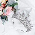 thumbnail image 5 of Tiara nupcial CHAO Tiaras nupciales de cristal con diamantes de imitación Plata, 5 of 5