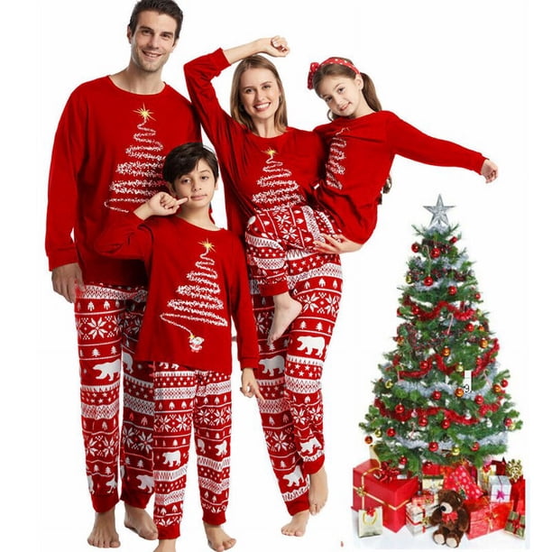 Pijamas de Navidad para la familia, ropa a juego para madre, padre y niños, atuendo para mamá y yo, disfraces de Año Nuevo, 2023