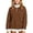 Brown, variant on Girls' 1/4 Zipper Sweatshirts Casual Oversized Long Sleeve Pullover Tops Cute Half Zipper Hoodie Sweater Size 13-14 Years