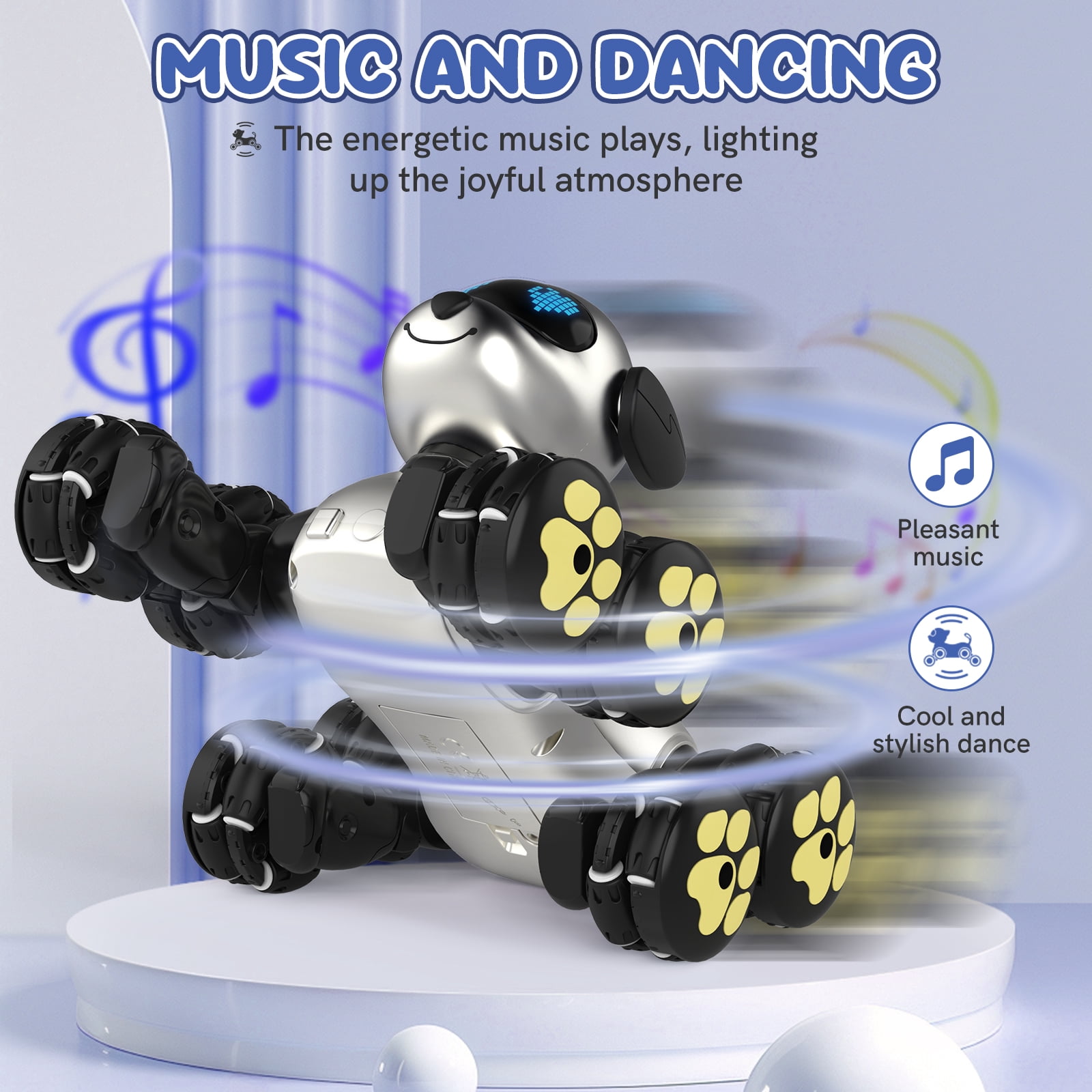 Robot Dog Interactive Toys : Remote Control Electronic Kitty Pets - Robotic Can Dancing Touch Program or Kids Age 3-10 Christmas/Birthday Surprise Gifts (Blue)