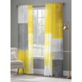 thumbnail image 3 of Oil Painted Yellow Grey Sheer Curtains 84 Inch Length 2 Panels Set, Artwork Geometric Modern Abstract Window Treatment Rod Pocket Curtains Sheers Drapes for Bedroom/Living Room/Kitchen 52"x84"x2, 3 of 7