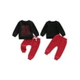 thumbnail image 2 of BemeyourBBs Toddler Baby Boy Spring Outfits Valentines Day Clothes Letter Print Long Sleeve Pullover Sweatshirt Tops Solid Pants Set, 2 of 9