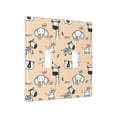 thumbnail image 2 of PAYOHTO Toggle Light Switch Wall Plate Cute Doodle Wild Animal Kids Pattern Double Switch Cover Standard Size 2-Gang 4.50" x 4.5" Unbreakable Polycarbonate Thermoplastic, 2 of 6