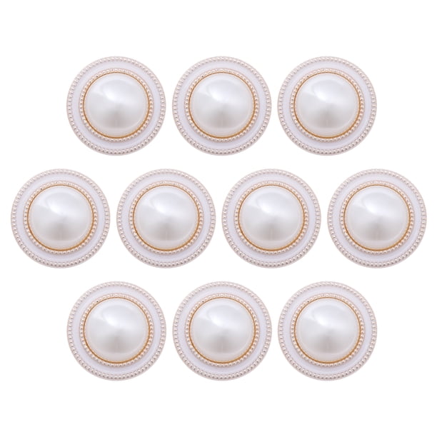 EeaseMX 10 botones redondos de perla para manualidades, para abrigos, ropa, costura, decoración (patrón n.° 9, 40 L = 25,0 mm)