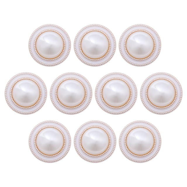 10pcs Round Shaped Button Pearl Handcraft Tools Coat Clothes Button DIY Sewing Buttons for Decor Use (9#Pattern, 34L=21.0 MM)