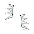 thumbnail image 2 of Bling Jewelry Womens  Spike Triangles Crawlers Ear Pin Climbers Earrings Sterling Silver, 2 of 6