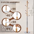 thumbnail image 5 of Wooden Coat Rack Stand, Vintage Natural Birch Wood Coat Racks Freestanding, Solid Coat Tree Stand with 14 Hooks, Classic Sturdy Coat Racks Hall Tree for Entryway, Office, 5 of 8