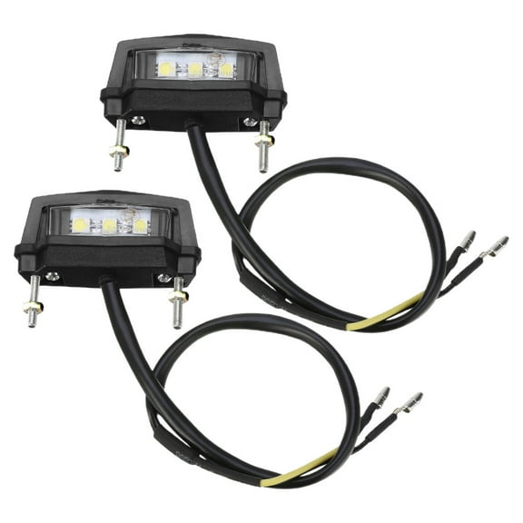 Amosfun 2Pcs Compact LED Bracket Light for Motorcycle License Plate Enhanced Visibility