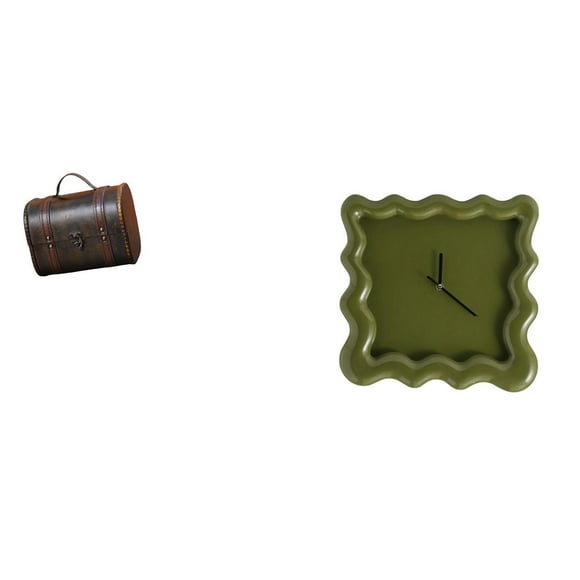 Estuche organizador de joyas,Organizador de joyas de madera para mujeres,hombres y niñas.,Reloj de pared,Reloj de pared decorativo para baño y dormitorio.,Reloj de pared cuadrado silencioso y