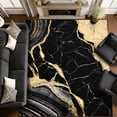 thumbnail image 5 of Bleum Cade 8'x10' Area Rugs for Living Room, Washable Rugs Modern Rugs for Bedroom Dinning Room,Marble Abstract Rug Ultra Soft Non Slip Durable Large Carpet Home Decor, Black Gold, 5 of 11