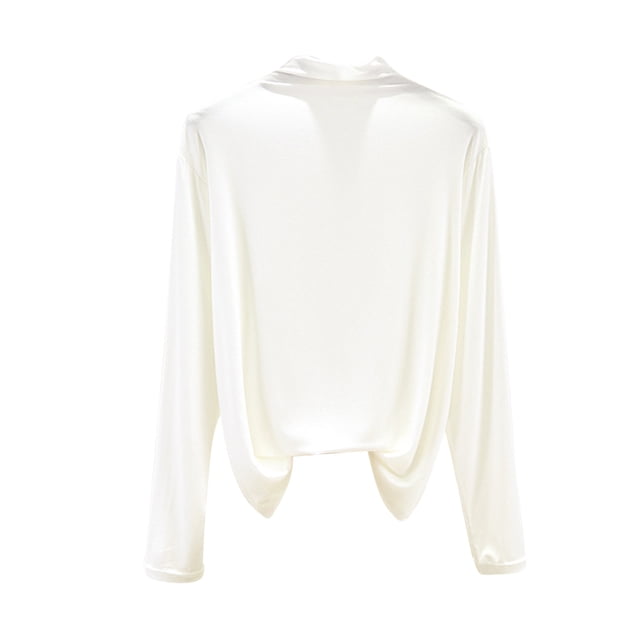 Yuyuzo Chemises à Manches Longues pour Femmes Col Roulé Basique Couleur Unie Ajustée Couche de Base sous-Vêtement