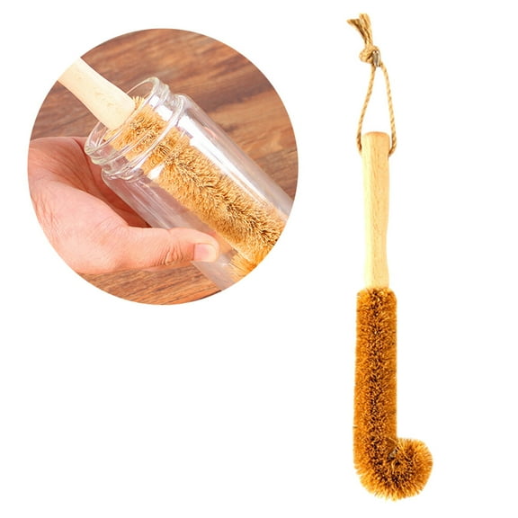 TOYMYTOY Long Handle Bottle Cleaning Brush with Coconut Fiber for Cup and Glass Cleaning