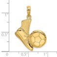 thumbnail image 2 of Auriga Fine Jewelry 14K Yellow Gold 2-D Soccer Shoe Kicking Ball Charm for Women (L - 19 mm, W - 19 mm), 2 of 6