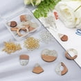 thumbnail image 5 of 1 box DIY Dangle Earring Making Kits Including Resin & Walnut Wood Pendants Brass Earring Hooks Brass Jump Rings Mixed Shapes, 5 of 6