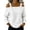 White, variant on Women's Cold Shoulder Long Sleeve Tops Square Neck Buckle Strap Loose Fit Blouses Casual Soft Breathable Shirts for Daily Work Vacation Party Summer Light Blue S