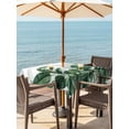 thumbnail image 3 of Outdoor Tablecloth with Umbrella Hole for Patio/Picnic/Party/Camping, Palm Leaves Tropical Waterproof Table Cloth Square Cover Washable, Green Botanical Summer (60"x 60"), 3 of 8