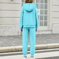 thumbnail image 6 of HAOTAGS Teen Girls 2 Piece Sweatsuits(4-15), Long Sleeve Hoodie with Sweatpants Set Light Blue 3-4 Years, 6 of 6