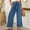 Dark Blue, variant on Royisotas High Waist Pants for Women Plus Size Casual Wide Leg Summer Flat Front Pants with Pocket Bandage