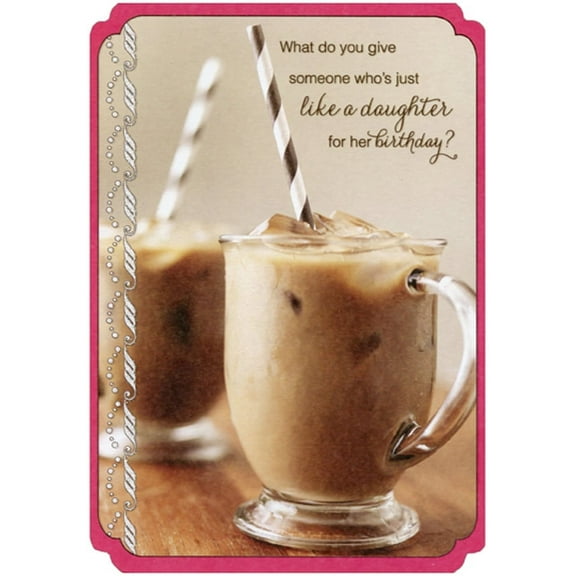 Designer Greetings Two Drinks with Black and White Straws Birthday Card for Someone Like a Daughter