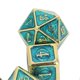 thumbnail image 4 of 7PCS Polyhedra Metal Dices Multiple Sides Engraving Number Pattern Dice Set for Table Game Electroplated Gold Green, 4 of 4