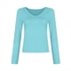 thumbnail image 3 of Camisas de Larga de Moda para Mujer, Blusas de Otoño con Cuello en V, Ajustadas y Recortadas, Conjuntos Y2K. Azul XXXL, 3 of 7