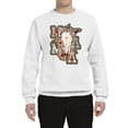thumbnail image 2 of Wild Bobby Western Ma Steer Pink And Grey Distressed Pop Culture Unisex Crewneck Sweatshirt, White, 3X-Large, 2 of 6