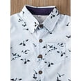 thumbnail image 5 of Coduop Kids Baby Boys Clothes Seagull Print Button Short-Sleeved Shirt Tops Casual Breeches Outfits, 5 of 7