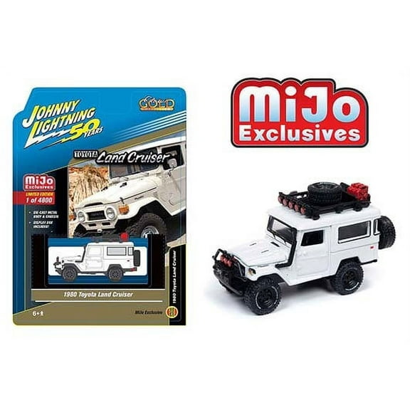 Johnny Lightning JLCP7209 1980 Toyota Land Cruiser Off Road 4x4 White 1/64 Diecast Model Car