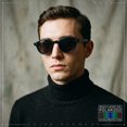 thumbnail image 3 of SA106 Round Thick Horn Rim Polarized Sunglasses Retro Hipster UV400 TAC Lens / All Black, 3 of 7